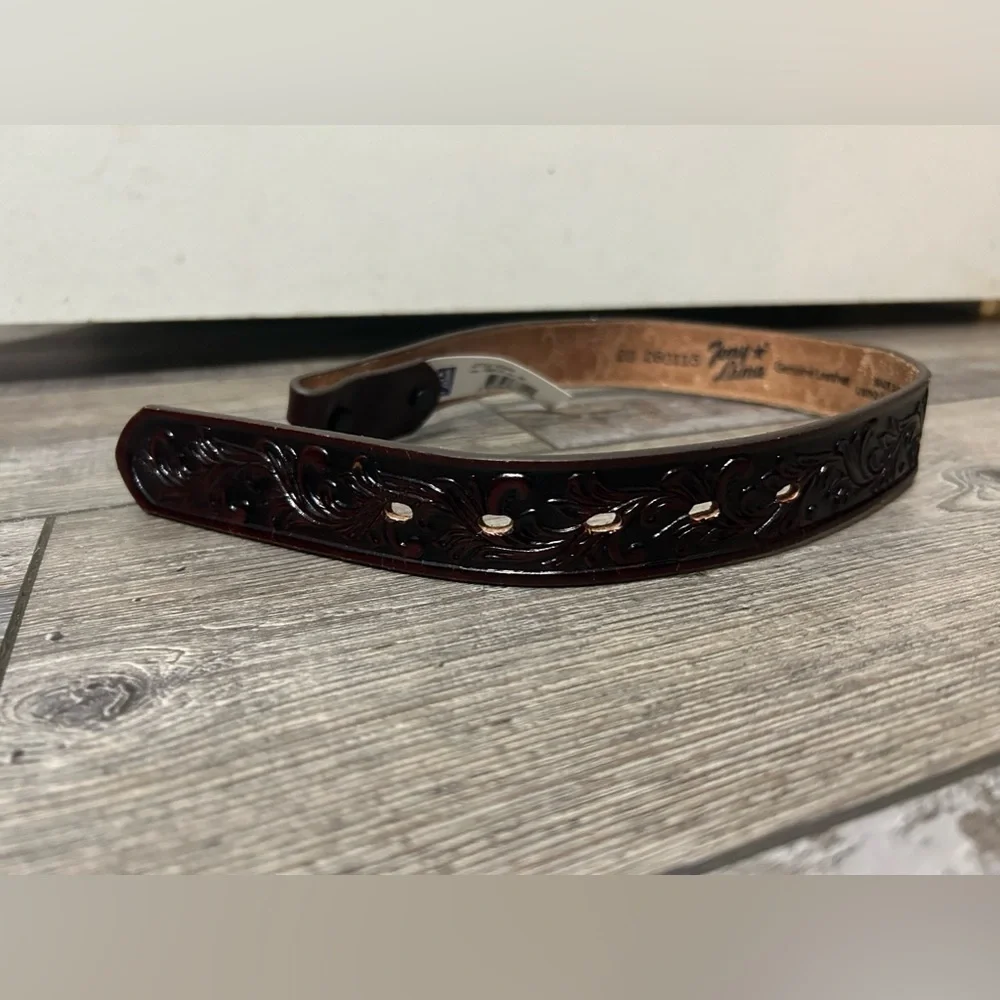 Youth Tony Lama Little Texas Brown Leather Belt size 20